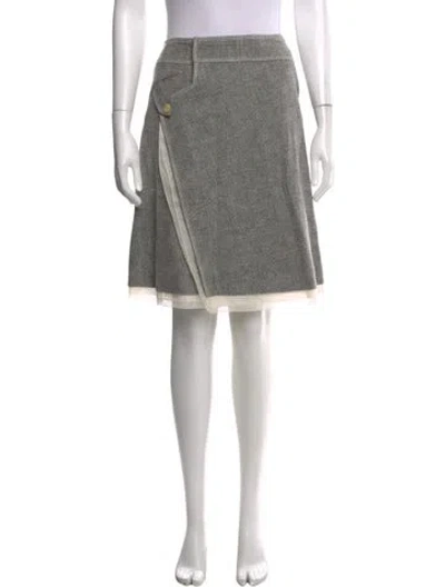 Pre-owned Nina Ricci Alpaca Mini Skirt In Grey