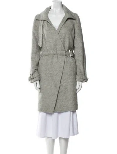 Pre-owned Nina Ricci Alpaca Trench Coat In Gray