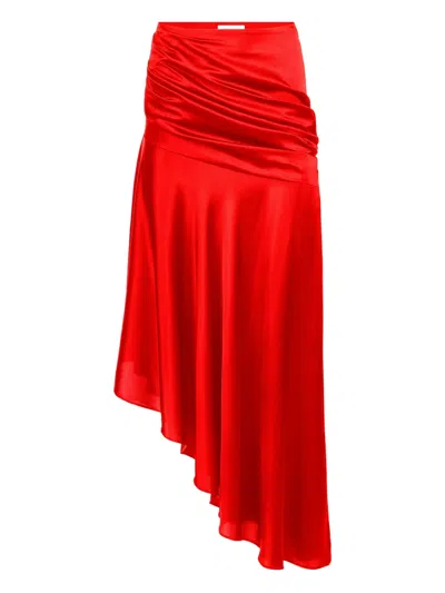 Nina Ricci Asymmetric Draped Satin Skirt