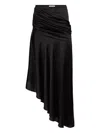 Nina Ricci Asymmetric Draped Satin Skirt