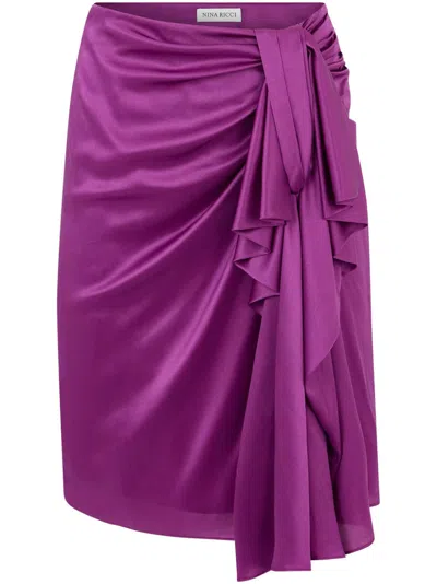 Nina Ricci Asymmetric Draped Skirt In 紫色