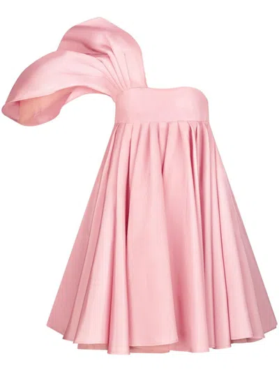 Nina Ricci Asymmetric Flared Minidress In Pink
