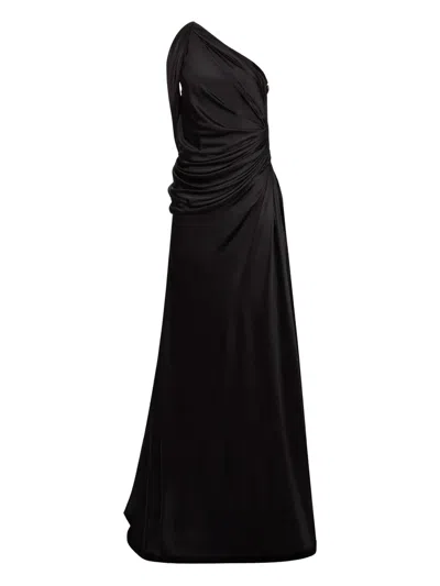 Nina Ricci Asymmetric Maxi Dress In Black