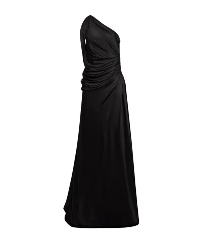 Nina Ricci Asymmetric Maxi Dress In Black