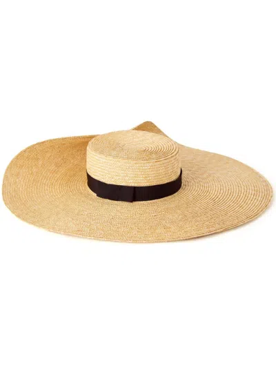 Nina Ricci Asymmetric Raffia Hat In Neutrals