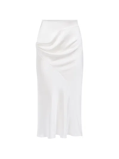 Nina Ricci Asymmetrical Draped Midi Skirt In Multi