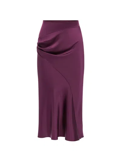 Nina Ricci 비대칭 드레이프 스커트 In Burgundy