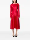 Nina Ricci Backless Satin Midi Dress In Pink