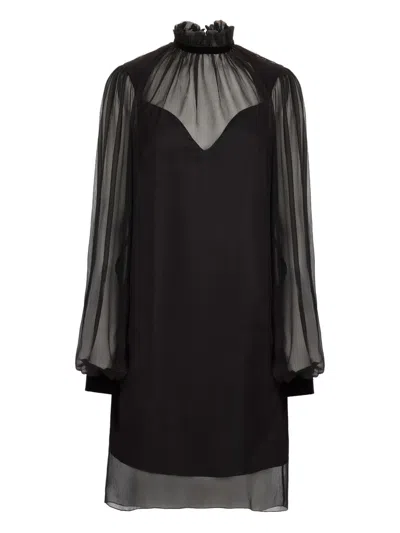 Nina Ricci Balloon Sleeve Mini Dress In Black