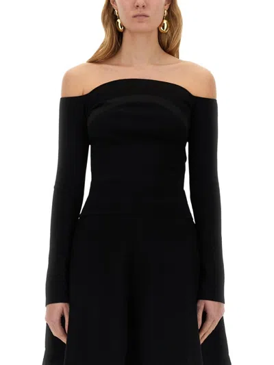 NINA RICCI BARDOT NECKLINE SLIM-FIT TOP