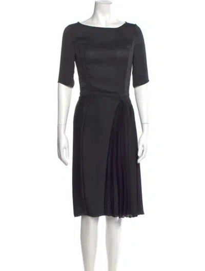 Pre-owned Nina Ricci Bateau Neckline Knee-length Dress In Gray