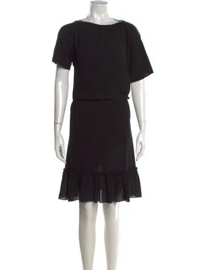 Pre-owned Nina Ricci Bateau Neckline Mini Dress In Black