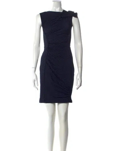 Pre-owned Nina Ricci Bateau Neckline Mini Dress In Blue