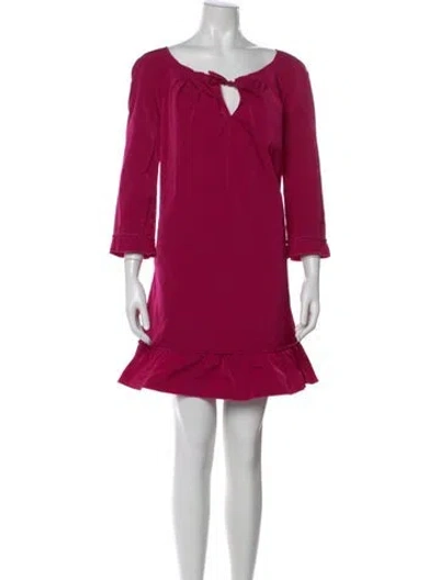 Pre-owned Nina Ricci Bateau Neckline Mini Dress In Pink