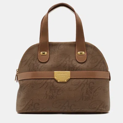 Pre-owned Nina Ricci Beige Printed Coated Canvas Dome Satchel