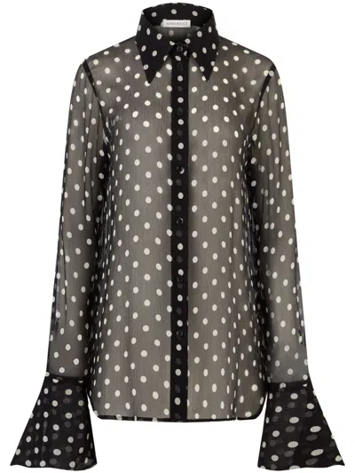 Nina Ricci Bell-cuffs Shirt In I P D Black And Cream