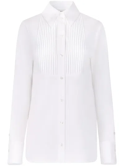 Nina Ricci Bib Collar Cotton Shirt In White