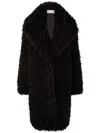 Nina Ricci Faux-fur Oversized Coat In Black