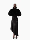Nina Ricci Black Asymmetric Draped Skirt In Black