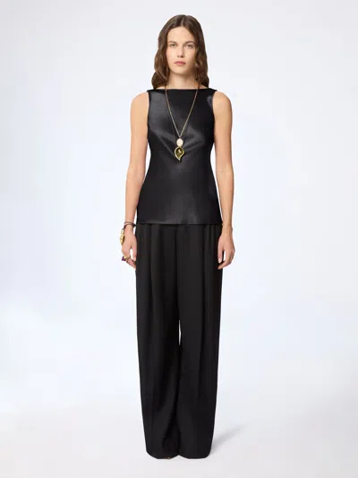 Nina Ricci Halterneck Drapped Silk Satin Top In Multi