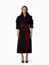 Nina Ricci Black Long Wool Robe Coat