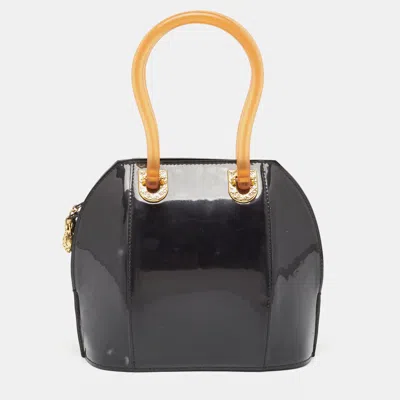 Nina Ricci Black Patent Leather And Plexiglass Satchels