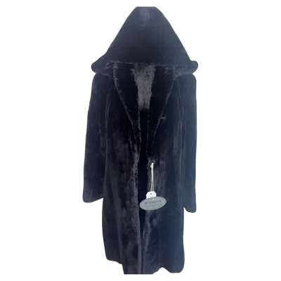 Pre-owned Nina Ricci Black Sheared Beaver Fur Coat Size 12/m ~no Duties