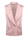 Nina Ricci Doublebreasted Sleeveless Jacket In Pink