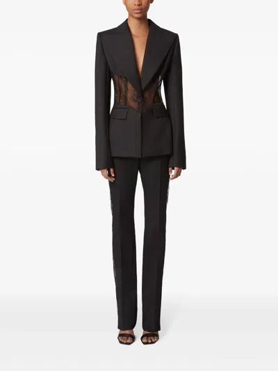 Nina Ricci Blazer With Lace Transparent Details In Black