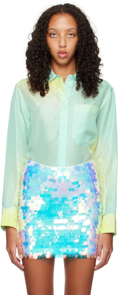 Nina Ricci Blue Gradient Shirt In I4042 Blue/yellow Do