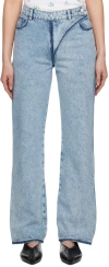Nina Ricci Blue Washed-out Jeans In U4439 Washed-out Den