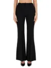 Nina Ricci Flared Leg Trousers Belt Loops In Black