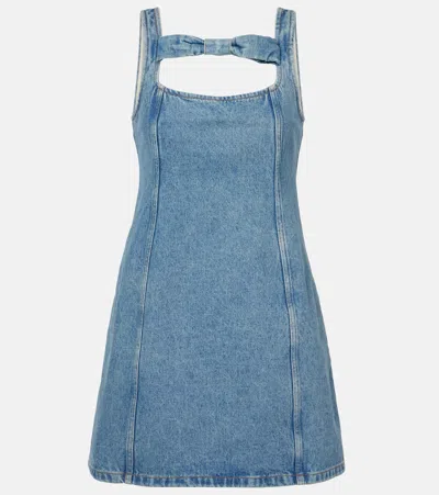 NINA RICCI BOW-DETAIL DENIM MINIDRESS