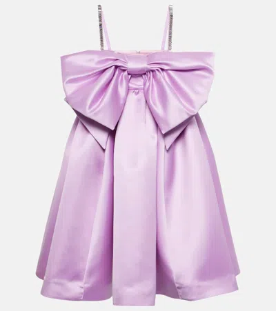 Nina Ricci Bow-detail Duchesse Satin Minidress In Lila