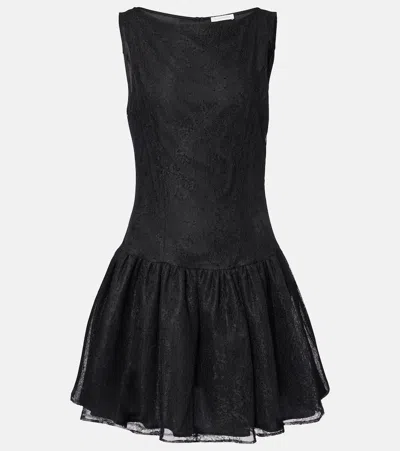 Nina Ricci Bow-detail Lace Minidress In Black