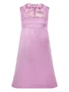 Nina Ricci Bow-detailed Mini Dress In Purple