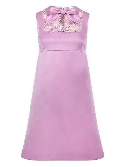 Nina Ricci Bow-detailed Mini Dress In Purple