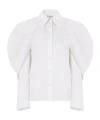 Nina Ricci Woman Shirt Black Size 6 Cotton In White