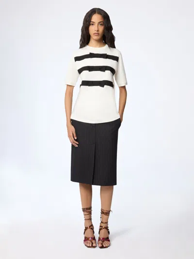 Nina Ricci Bow Details T-shirt Xl In White