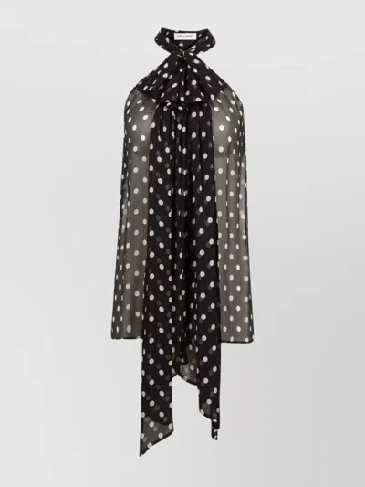 Nina Ricci Bow Halterneck Polka Dot Sheer Tie