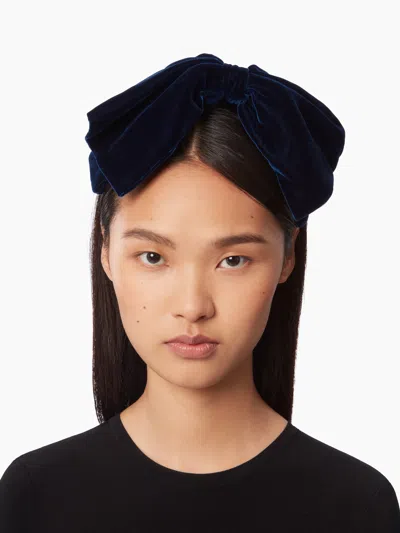 Nina Ricci Bow Headband In Velvet Tu In Blue