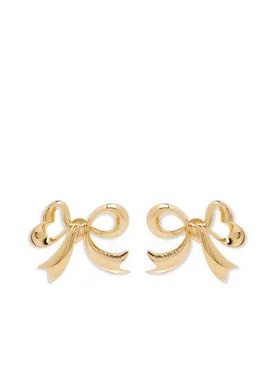 Nina Ricci Bow Polished-finish Earrings In Gold