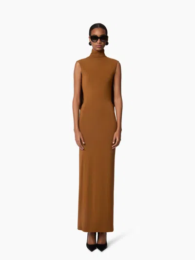 Nina Ricci Brown Long Draped Dress