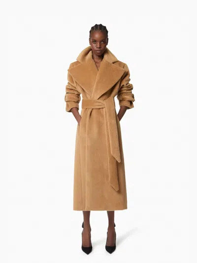 Nina Ricci Brown Long Wool Robe Coat