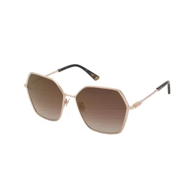 Nina Ricci Brown Metal Sunglasses In Gold