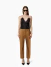 Nina Ricci Brown Straight Wool Pants In Brown