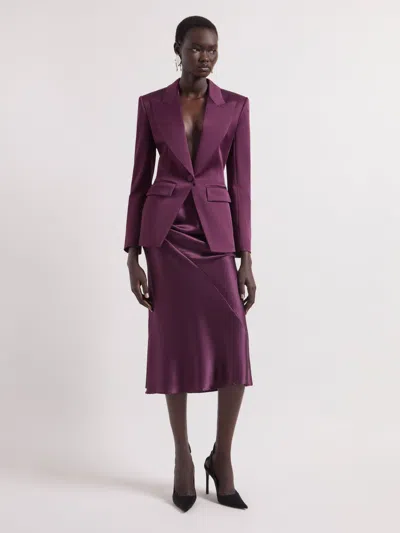 Nina Ricci Burgundy Cady Blazer With Bow In Purple