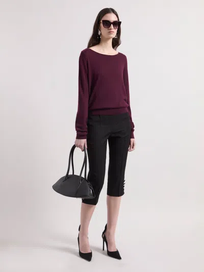 Nina Ricci Burgundy Open Back Sweater Xs In Purple