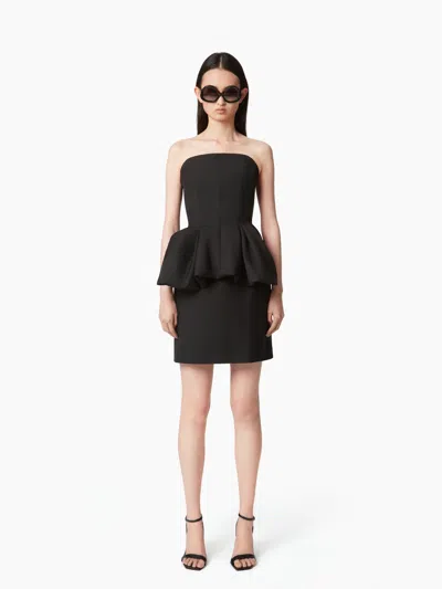 Nina Ricci Bustier Mini-dress With Peplum In Black