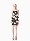 Nina Ricci Bustier Mini-dress With Peplum In Black